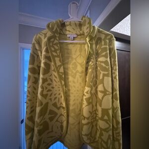 Issac Mizrahi Sweater Knit Blazer Yellow and Green Size Small